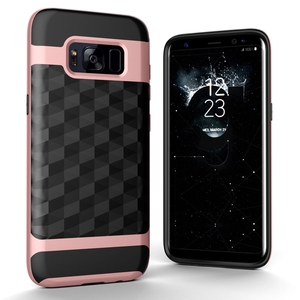 Hlle fr Samsung Galaxy S7 Backcover Case Handy Schutzhlle - Cover 3D Prisma Design Rose Gold