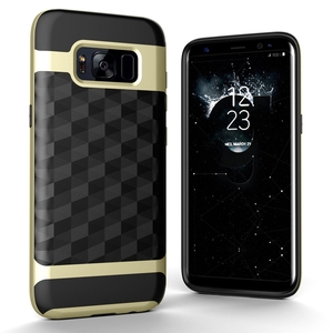 Hlle fr Samsung Galaxy S7 Edge Backcover Case Handy Schutzhlle - Cover 3D Prisma Design Gold