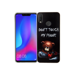 Huawei P Smart+ Handy Hlle Schutz-Case Cover Bumper Dont Touch My Phone Br