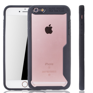 Schwarze Premium Apple iPhone 6 / iPhone 6s Hybrid-Editon Hlle | Untersttzt Kabelloses Laden | aus edlem Acryl mit weichem Silikonrand Schwarz