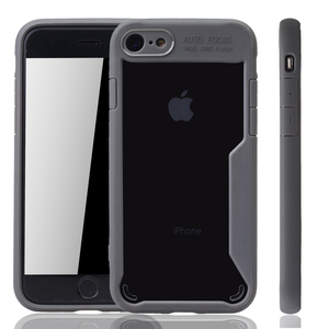 Graue Premium Apple iPhone 8 / iPhone 7 Hybrid-Editon Hlle | Untersttzt Kabelloses Laden | aus edlem Acryl mit weichem Silikonrand Grau