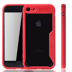 Rote Premium Apple iPhone 8 / iPhone 7 Hybrid-Editon Hlle | Untersttzt Kabelloses Laden | aus edlem Acryl mit weichem Silikonrand Rot