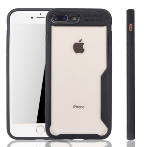 Schwarze Premium Apple iPhone 8 / 7 Plus Hybrid-Editon Hlle | Untersttzt Kabelloses Laden | aus edlem Acryl mit weichem Silikonrand Schwarz