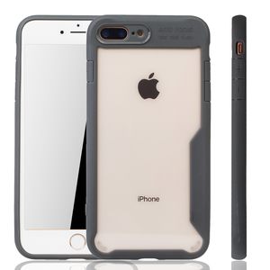 Graue Premium Apple iPhone 8 / 7 Plus Hybrid-Editon Hlle | Untersttzt Kabelloses Laden | aus edlem Acryl mit weichem Silikonrand Grau