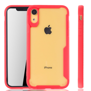 Rote Premium Apple iPhone XR Hybrid-Editon Hlle | Untersttzt Kabelloses Laden | aus edlem Acryl mit weichem Silikonrand Rot