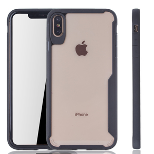 Schwarze Premium Apple iPhone XS Max Hybrid-Editon Hlle | Untersttzt Kabelloses Laden | aus edlem Acryl mit weichem Silikonrand Schwarz
