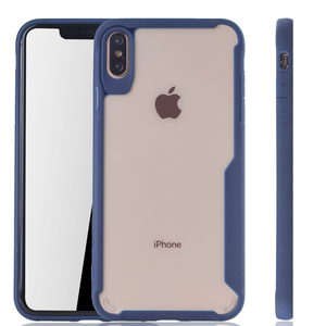 Blaue Premium Apple iPhone XS Max Hybrid-Editon Hlle | Untersttzt Kabelloses Laden | aus edlem Acryl mit weichem Silikonrand Blau