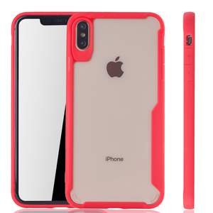 Rote Premium Apple iPhone XS Max Hybrid-Editon Hlle | Untersttzt Kabelloses Laden | aus edlem Acryl mit weichem Silikonrand Rot