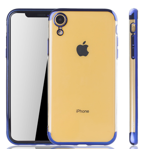 Handyhlle fr Apple iPhone XR Blau - Clear - TPU Silikon Case Backcover Schutzhlle in Transparent   Blau
