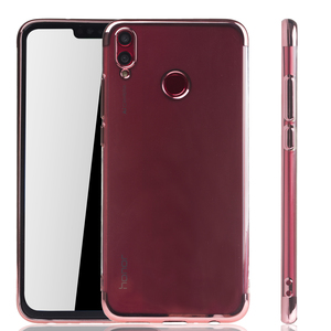 Handyhlle fr Huawei Honor 8X Rose Pink - Clear - TPU Silikon Case Backcover Schutzhlle in Transparent   Rose Pink