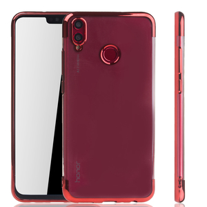 Handyhlle fr Huawei Honor 8X Rot - Clear - TPU Silikon Case Backcover Schutzhlle in Transparent   Rot