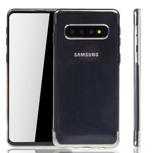 Handyhlle fr Samsung Galaxy S10 Silber - Clear - TPU Silikon Case Backcover Schutzhlle in Transparent   Silber