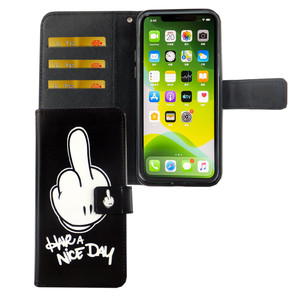 Apple iPhone 11 Tasche Handy Hlle Schutz-Cover Flip-Case mit Kartenfach Have a nice day