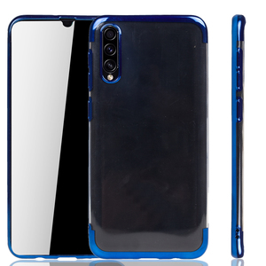 Handyhlle fr Samsung Galaxy A50s Blau - Clear - TPU Silikon Case Backcover Schutzhlle in Transparent   Blau