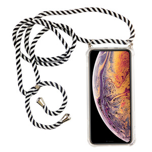 Handykette fr Apple iPhone X / XS - Smartphone Necklace Hlle mit Band - Schnur mit Case zum umhngen in Schwarz