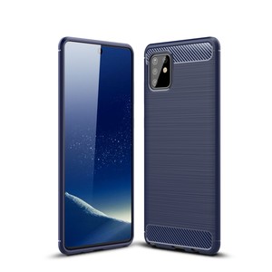 Schutzhlle Handyhlle fr Samsung Galaxy A81 Case Cover Carbon Optik Blau