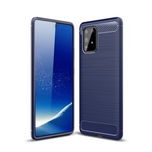 Schutzhlle Handyhlle fr Samsung Galaxy A91 Case Cover Carbon Optik Blau