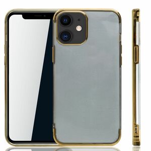 Handyhlle fr Apple iPhone 12 mini Gold - Clear - TPU Silikon Case Backcover Schutzhlle in Transparent   Gold