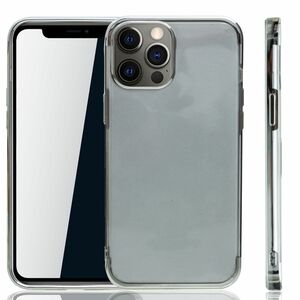 Handyhlle fr Apple iPhone 12 / 12 Pro Silber - Clear - TPU Silikon Case Backcover Schutzhlle in Transparent   Silber