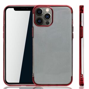 Handyhlle fr Apple iPhone 12 / 12 Pro Rot - Clear - TPU Silikon Case Backcover Schutzhlle in Transparent   Rot