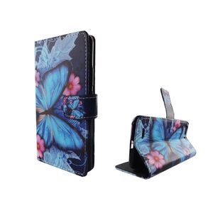  Handyhlle Tasche fr Case Handy ZTE Blade V6 Blauer Schmetterling