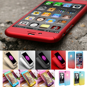 Full Cover fr iPhone 7 5s se 6s 6 Plus 360- Schutz Hlle Bumper Case + Glas 9H