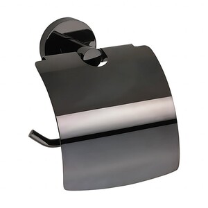 BEMATIT Papierrollenhalter mit Deckel Messing Metallic Grau poliert 140x155x80 mm fr Bad & WC >> zum Bohren oder Kleben