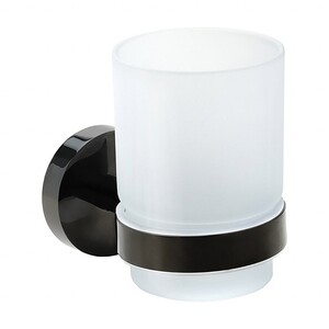 BEMATIT Glashalter mit Glas Messing Milchglas Metallic Grau poliert 70x95x105 mm fr Bad & Kche >> zum Bohren oder Kleben