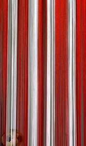 Fadenvorhang Rot-Wei-Rot 150 cm x 250 cm (BxH)