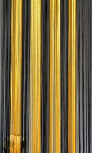 Fadenvorhang Schwarz-Gelb 150 cm x 300 cm(BxH)