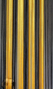 Fadenvorhang Schwarz-Gelb 90 cm x 240 cm (BxH)