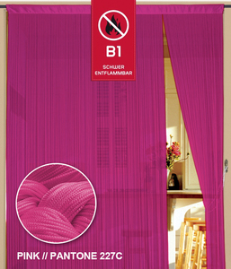 Fadenvorhang 150 cm x 500 cm (BxH) pink in B1 schwer entflammbar