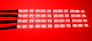 6648 LED Regal Beleuchtung 4 x 0,3 m inklusive Netzteil Rot 