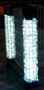 7084 Gabionen Leuchte LED 360 Grad 1,20m 2er SET Kalt Wei  