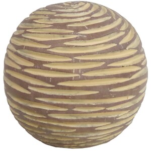 Dekokugel Schnitzoptik Kugel 10cm braun beige Polystone Garten Dekorationskugel