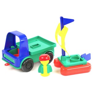 Spielzeugauto Plaho LKW mit Boot und Fahrer mit Zubehr Sandspielzeug