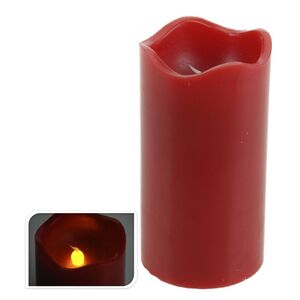 Echtwachs LED Kerze 7x13cm rot Echtwachskerze mit Timer Funktion