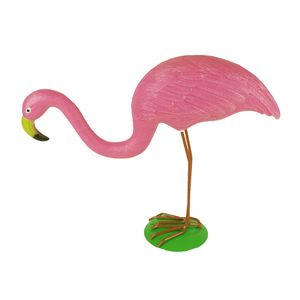 Flamingo rosa gebckt Teichdeko Gartendeko Kunststoff Teichfigur