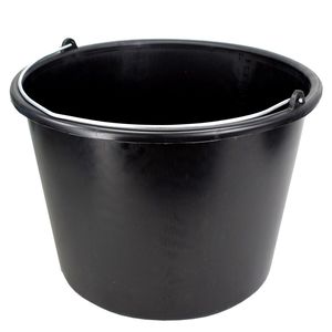 Baueimer Wassereimer Kunststoff 12L Kbel schwarz mit Skala und Metall-Tragbgel