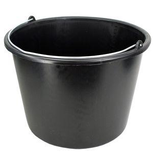 Baueimer Wassereimer Kunststoff 20L Kbel schwarz mit Skala und Metall-Tragbgel