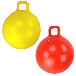 Hpfball 60cm mit Griff Sprungball gelb oder rot Springball Hopser Ball Kinder