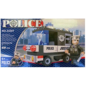 Polizei Auto Transporter Bausteine 58 Teile