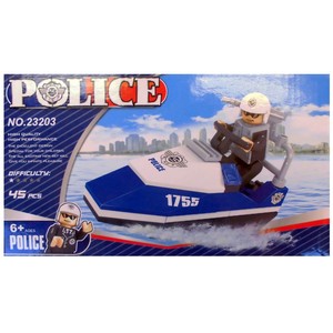 Polizei Boot Bausteine 45 Teile
