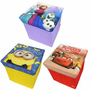 Aufbewahrungsbox Faltbox 30x30x32cm Minions, Frozen oder Cars Sitzwrfel Hocker