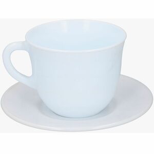 Kaffeetassen Set Porzellan Opal Glas Kaffeetasse 250ml und Unterteller in wei