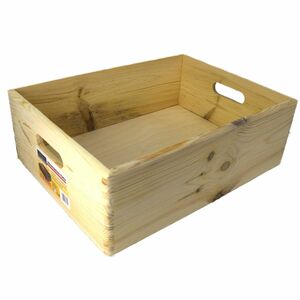 Allzweckkiste Kiefer 40x30x14 cm Holz Kiste Aufbewahrung und Ordnung Stapelhilfe