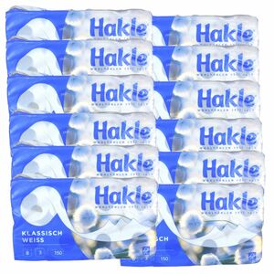 96 Rollen Hakle Toilettenpapier Ohne Duft 3-lagig  150 Blatt 