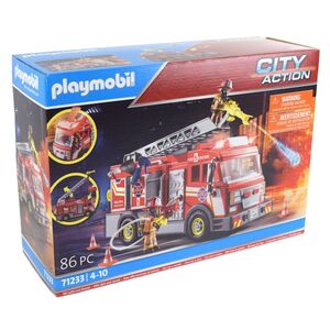 PLAYMOBIL City Action 71233 Feuerwehr mit Sound + Licht Lschfahrzeug mit Leiter