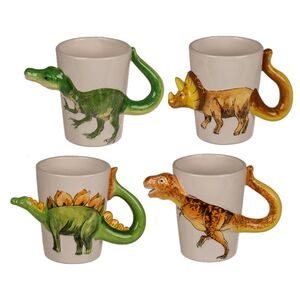 Tasse ca. 250 ml im 3D Dinosaurier Design mit verschiedenen Motiven Kaffeetasse