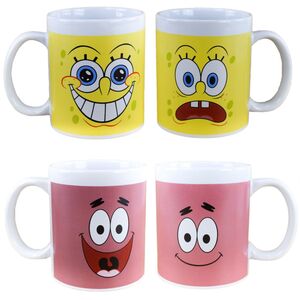 Spongebob Schwammkopf Keramiktasse 325ml Spongebob & Patrick Motiv doppelseitig